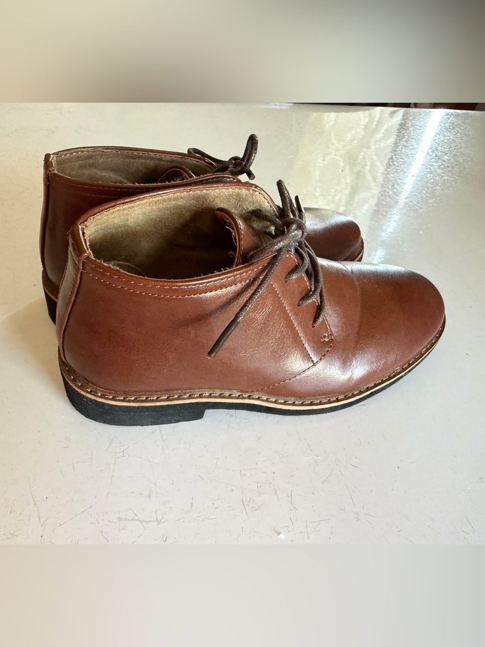 Deer Stags Brown Kids Dress Lace-Up Shoes